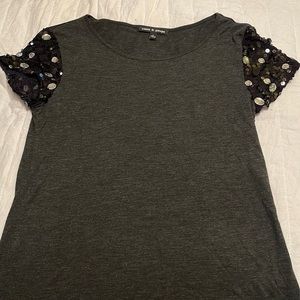 Cable & Gauge Beaded Sleeves Tshirt